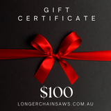 Longer Chainsaws Gift Card $10, $25, $50, $100, $150, $250 or $500